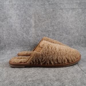Easy Spirit Shoes Womens 9/10 Slippers Mule Slip On Faux Fur Comfort Casual Tan